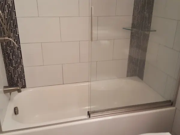 New tiled tub and shower
